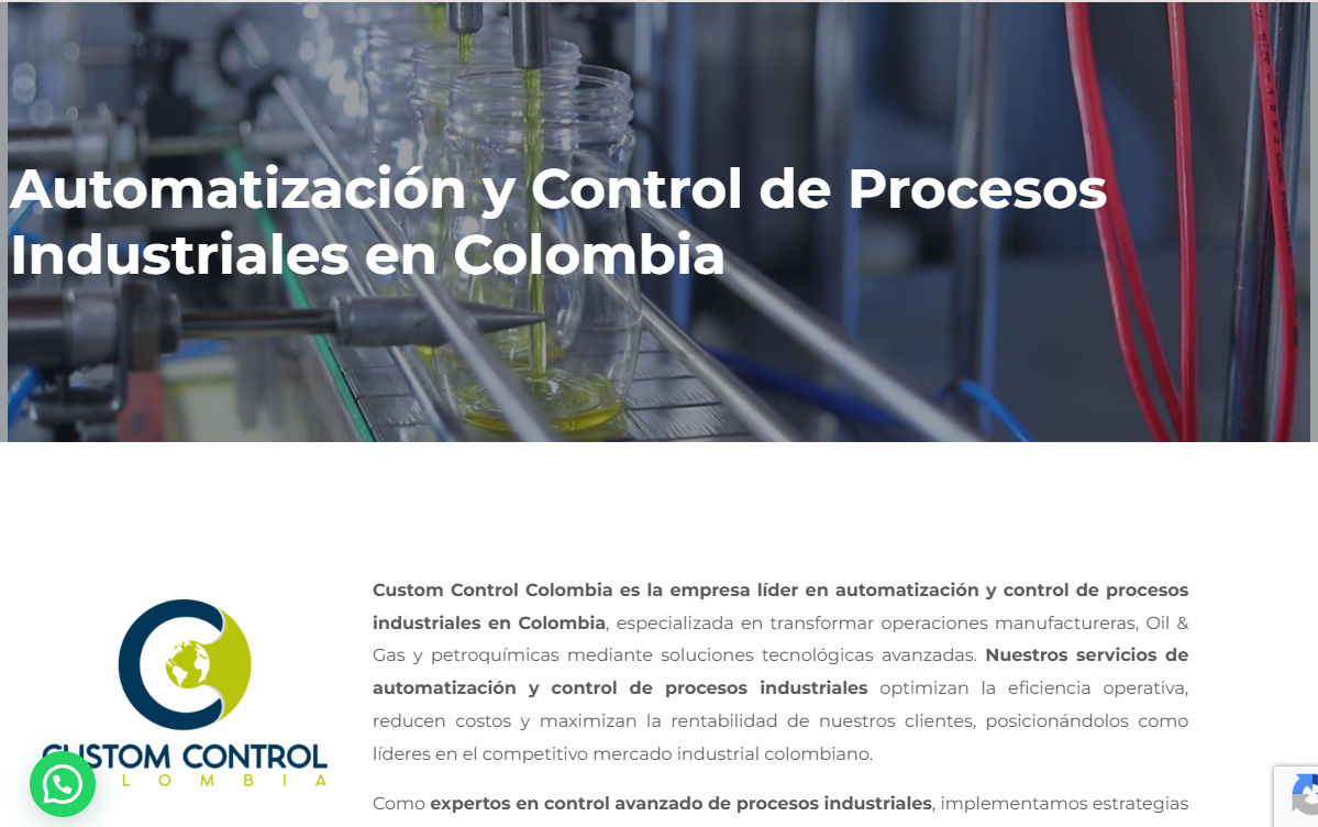 Sitio web Custom Control Colombia — Grupo AndarColombia